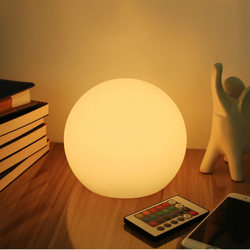 Rechargeable LED Ball Table Lamp - 16 Color Modes with Remote