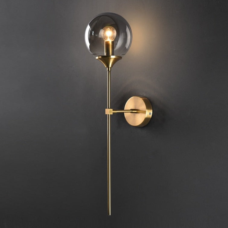 Modern Sleek Stained Glass Metal Wall Light