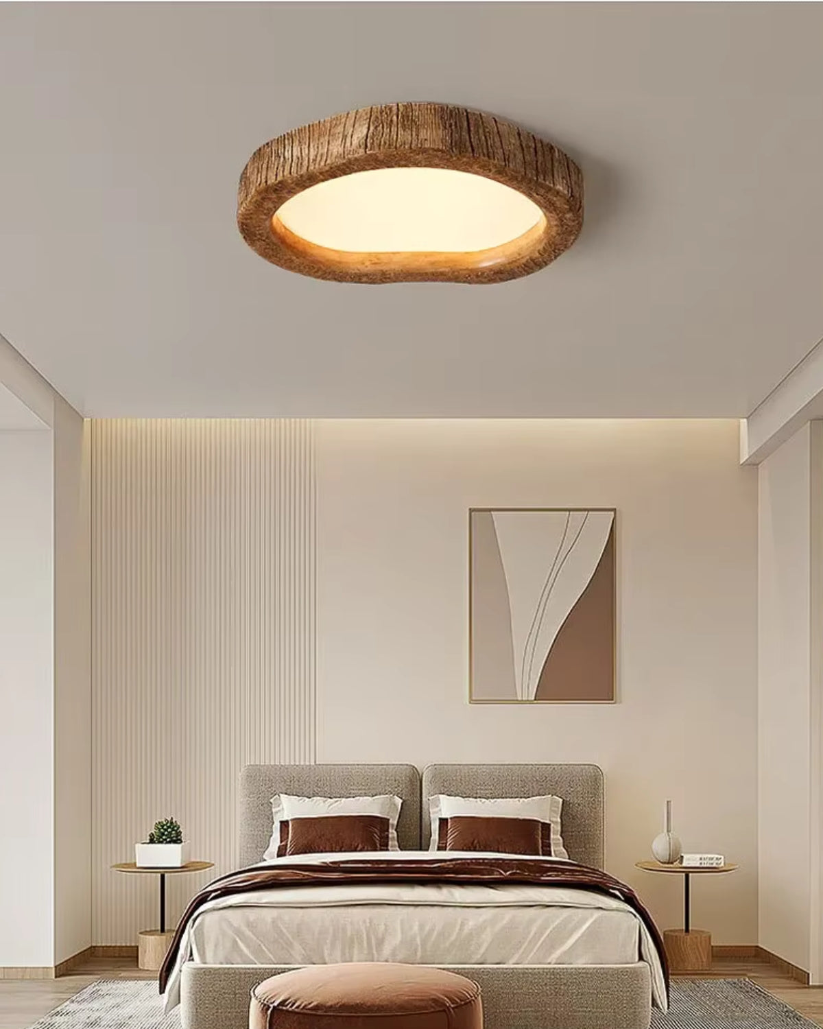 Rustic Integrated Led Wood Flush Mount Ceiling Light