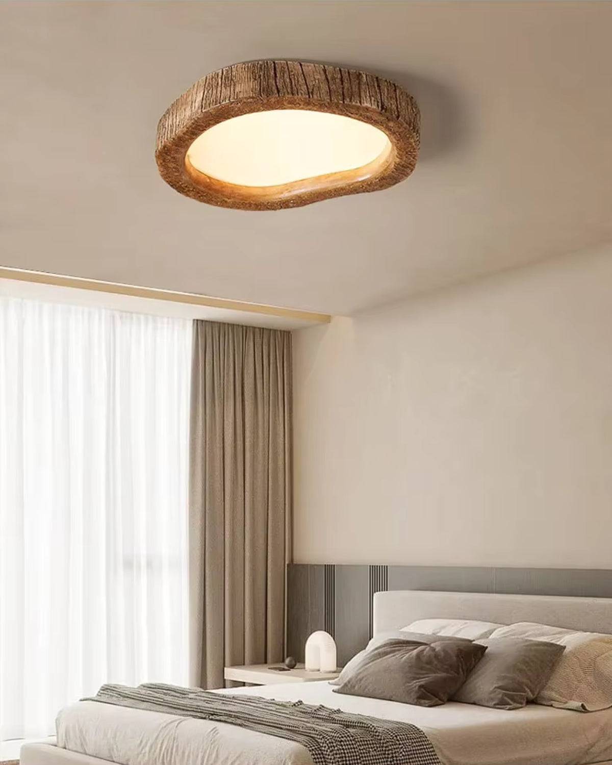 Rustic Integrated Led Wood Flush Mount Ceiling Light