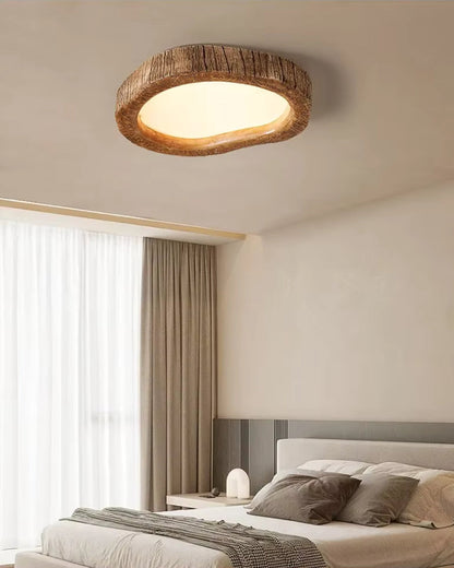 Rustic Integrated Led Wood Flush Mount Ceiling Light