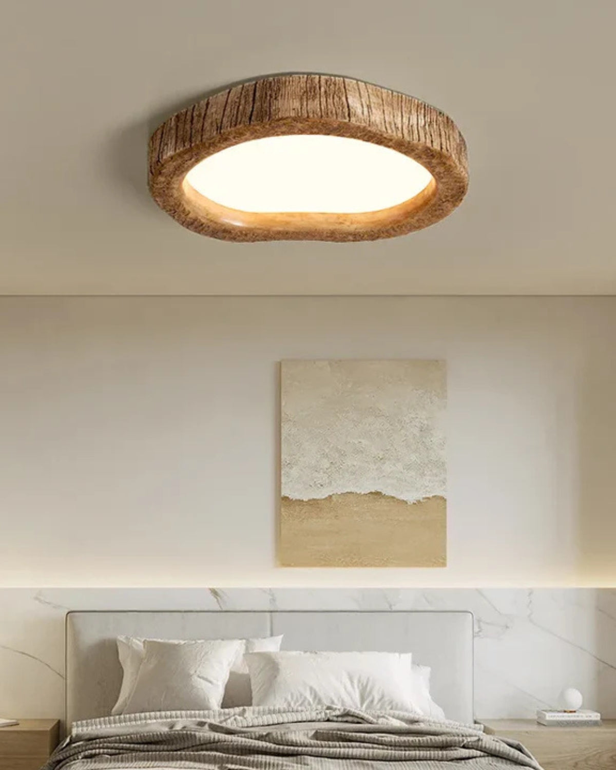 Rustic Integrated Led Wood Flush Mount Ceiling Light