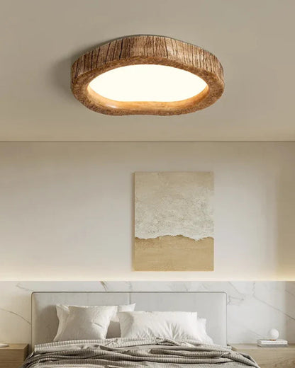 Rustic Integrated Led Wood Flush Mount Ceiling Light