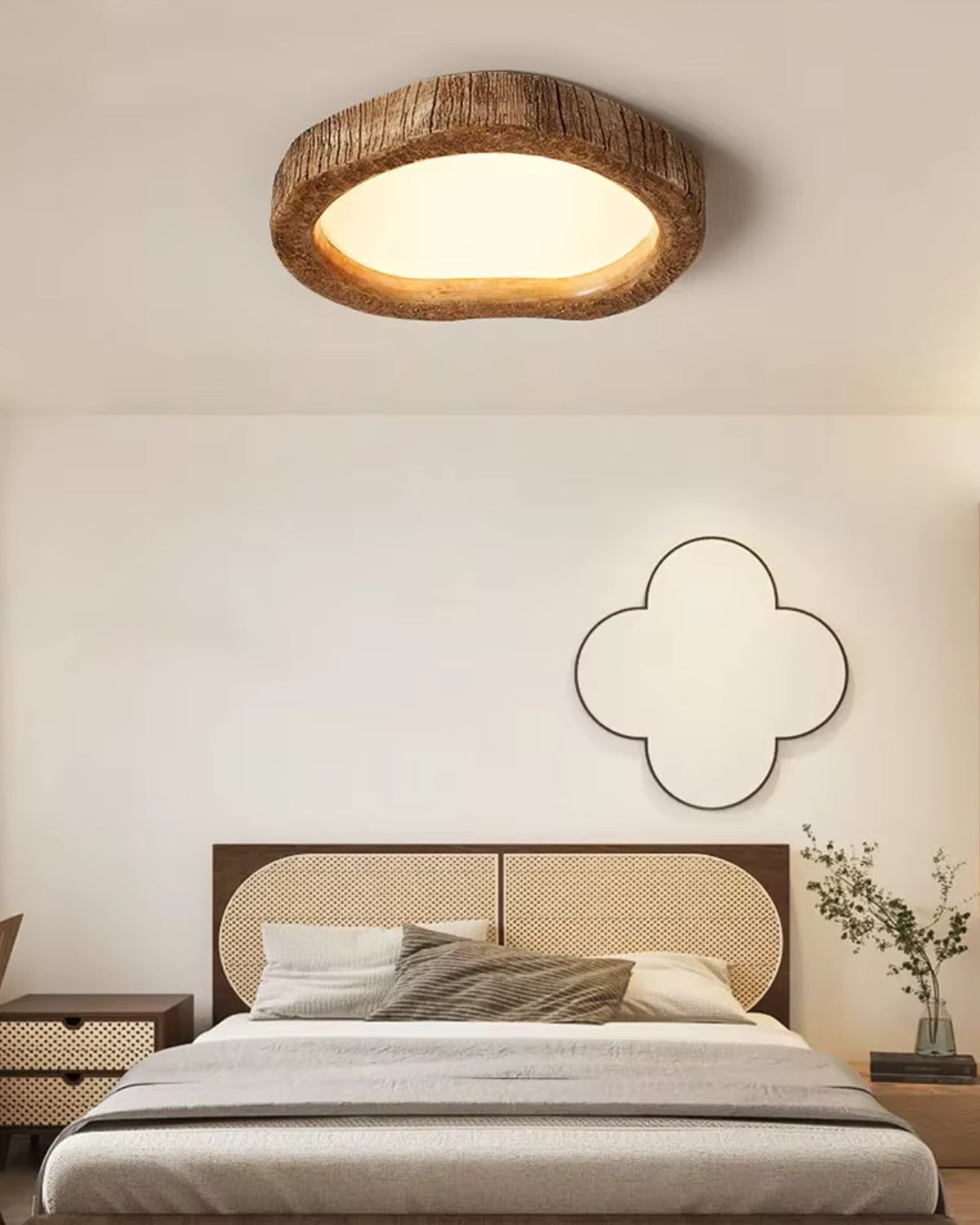 Rustic Integrated Led Wood Flush Mount Ceiling Light