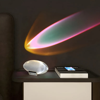 Crystal Projection Table Lamp for Bedroom - LED Prism Ambient Night Light