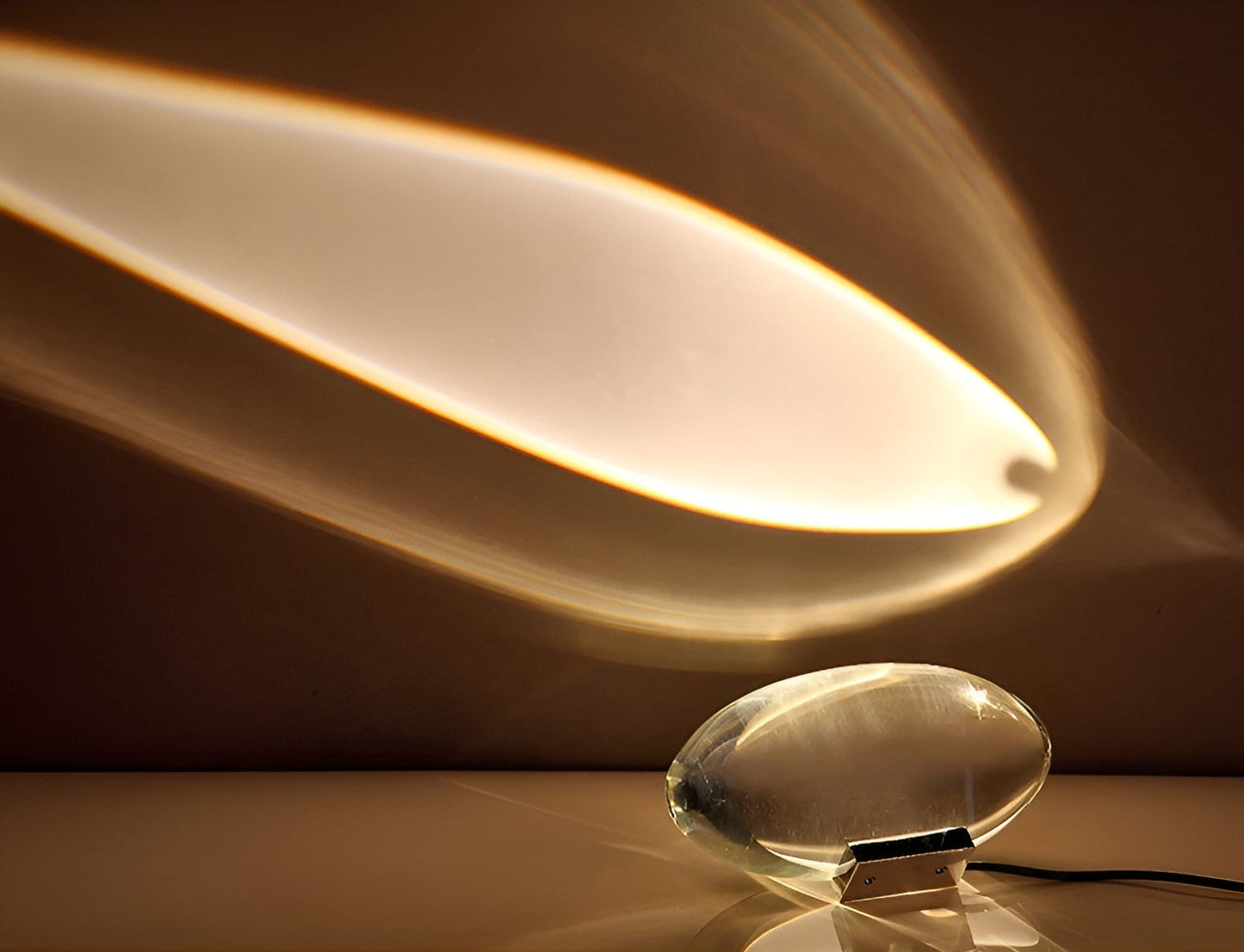 Crystal Projection Table Lamp for Bedroom - LED Prism Ambient Night Light