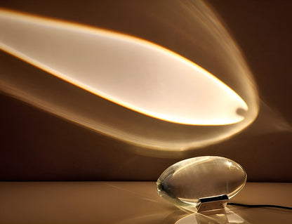 Crystal Projection Table Lamp for Bedroom - LED Prism Ambient Night Light