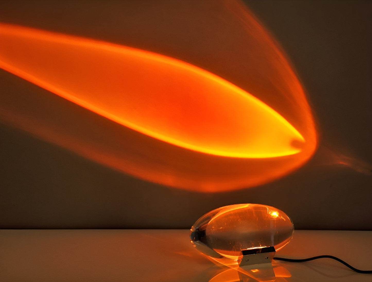 Crystal Projection Table Lamp for Bedroom - LED Prism Ambient Night Light