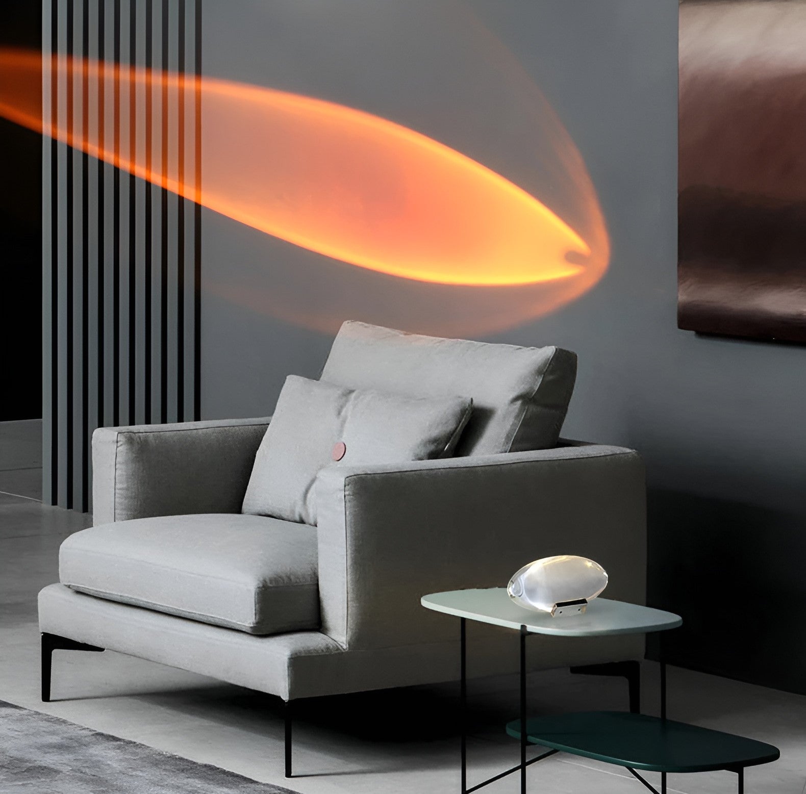Crystal Projection Table Lamp for Bedroom - LED Prism Ambient Night Light