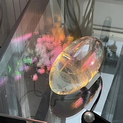 Crystal Projection Table Lamp for Bedroom - LED Prism Ambient Night Light