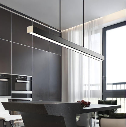 Modern Dimmable Aluminum Adjustable Height Black Kitchen Pendant Light
