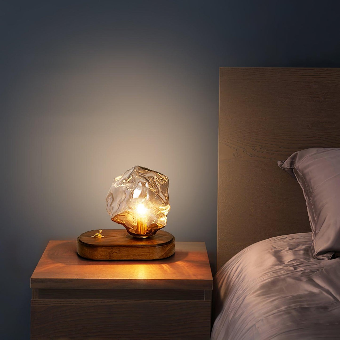 Bedside Table Lamp for Bedroom - Motion Sensor - Matte Glass Shade