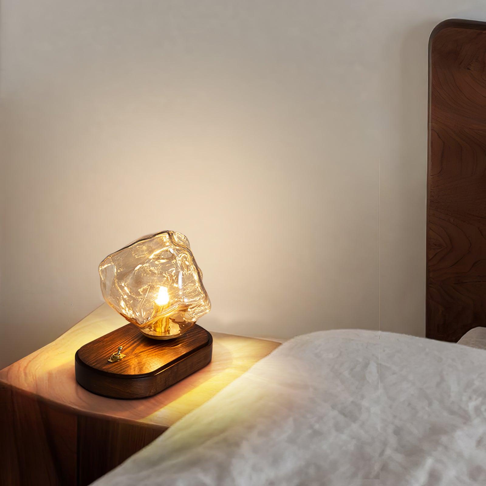 Bedside Table Lamp for Bedroom - Motion Sensor - Matte Glass Shade