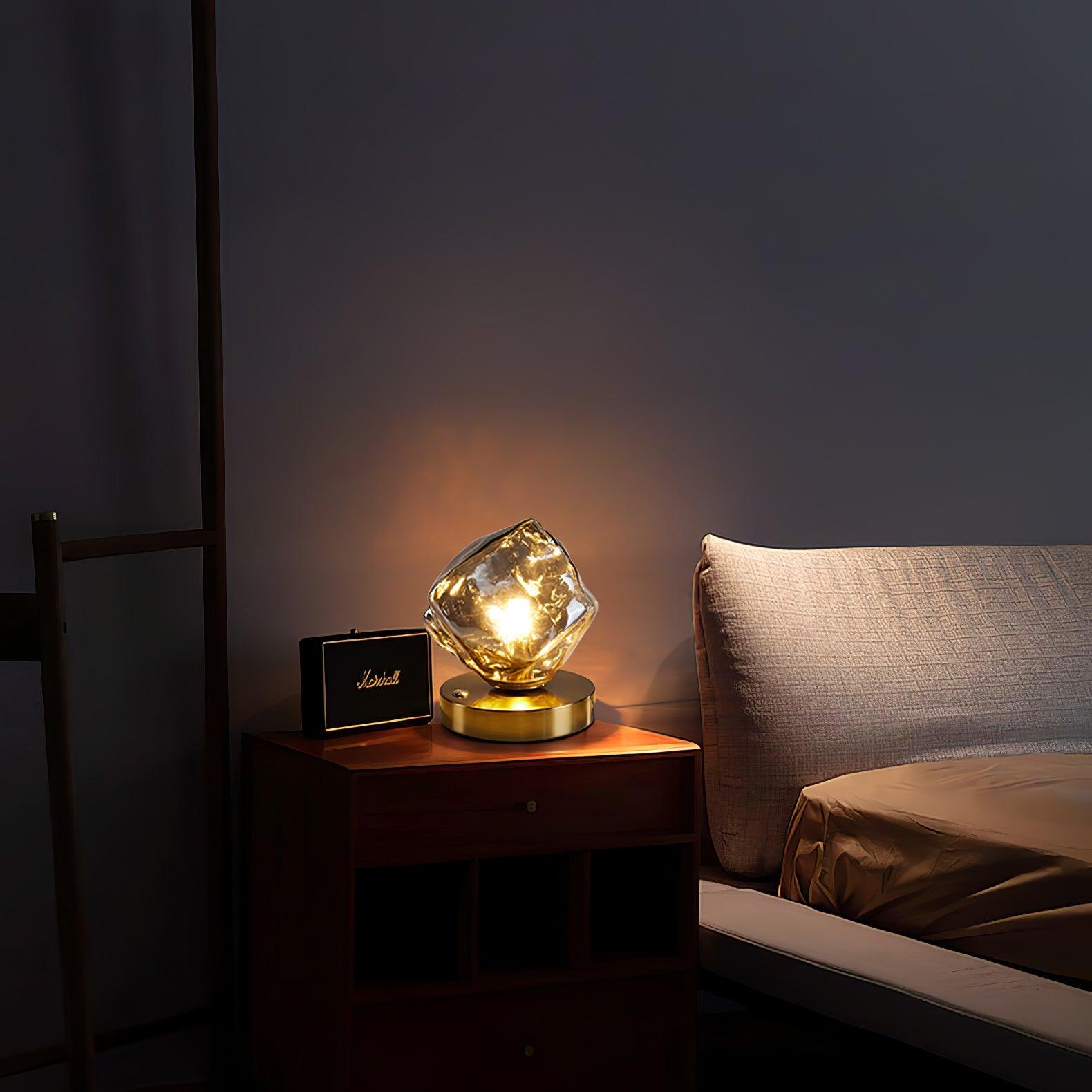 Bedside Table Lamp for Bedroom - Motion Sensor - Matte Glass Shade