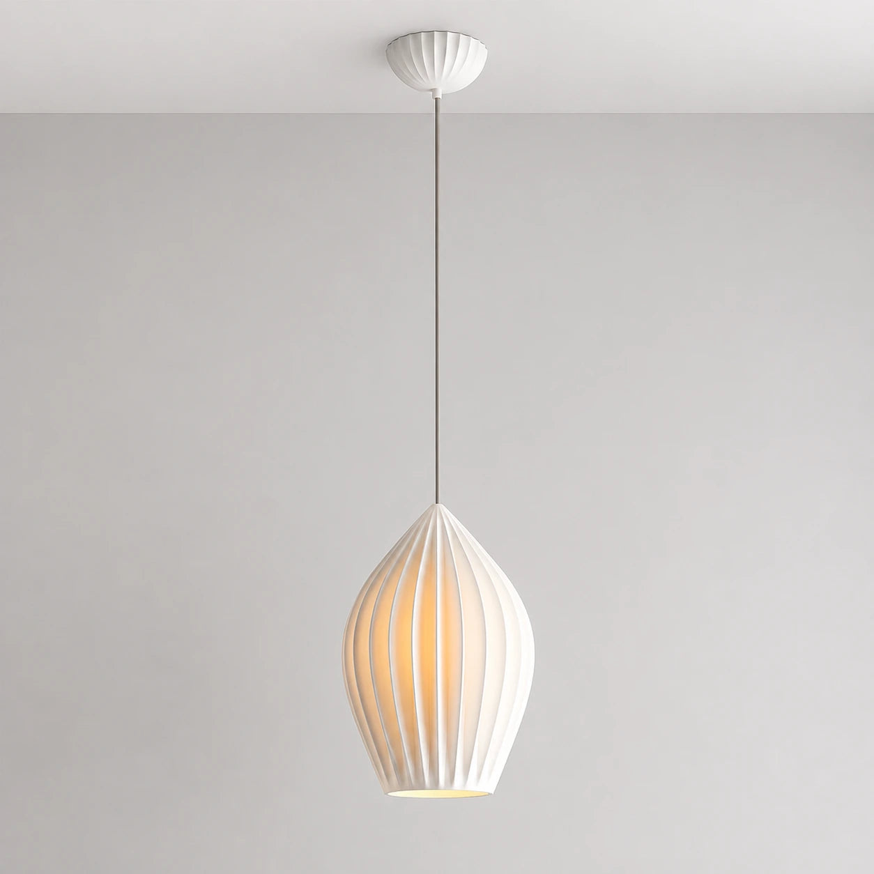 Ribbed Ceramic Pendant Light