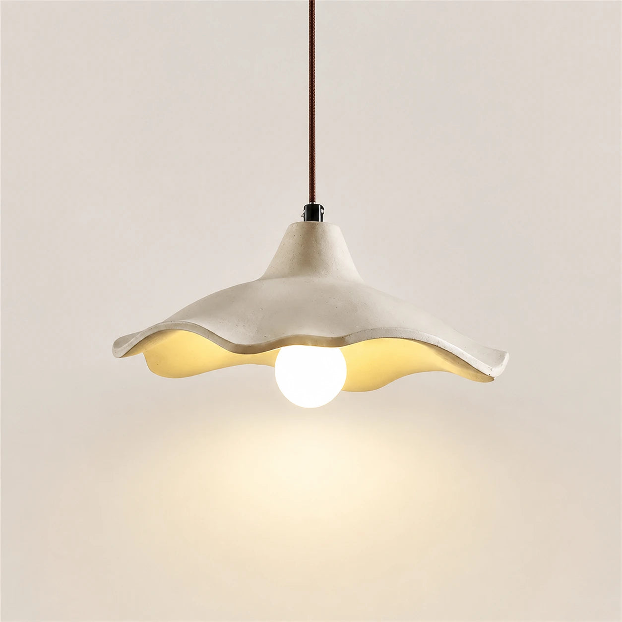 Wabi-Sabi Scalloped Cement Pendant Light