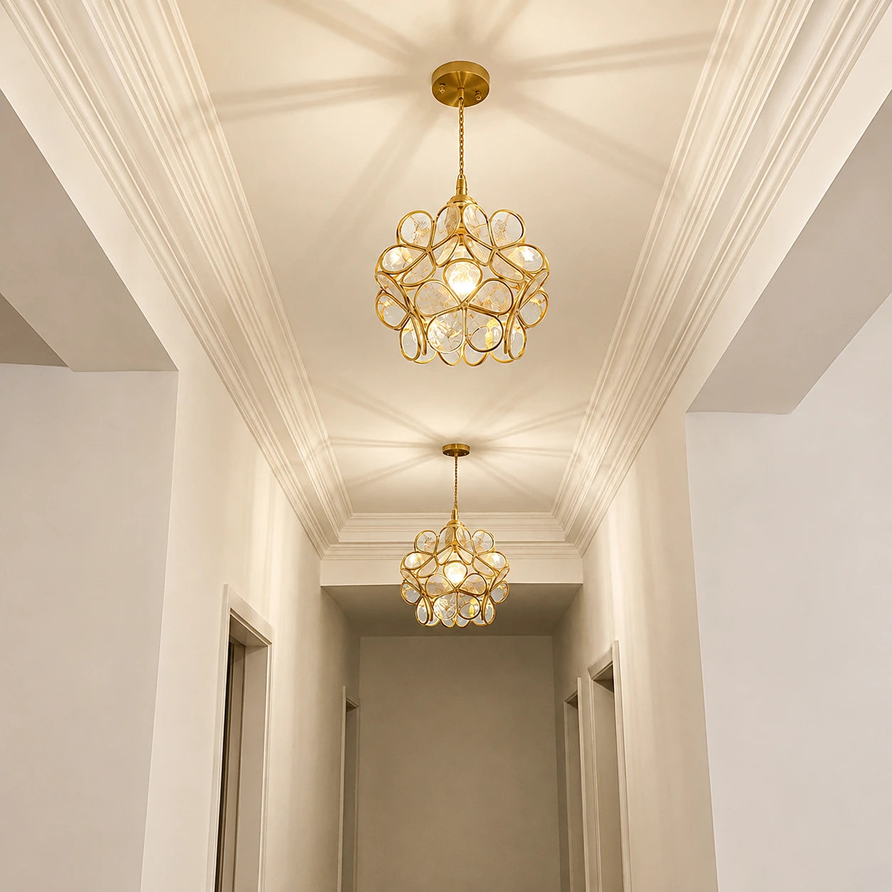 Floral Glass Petal Pendant Light