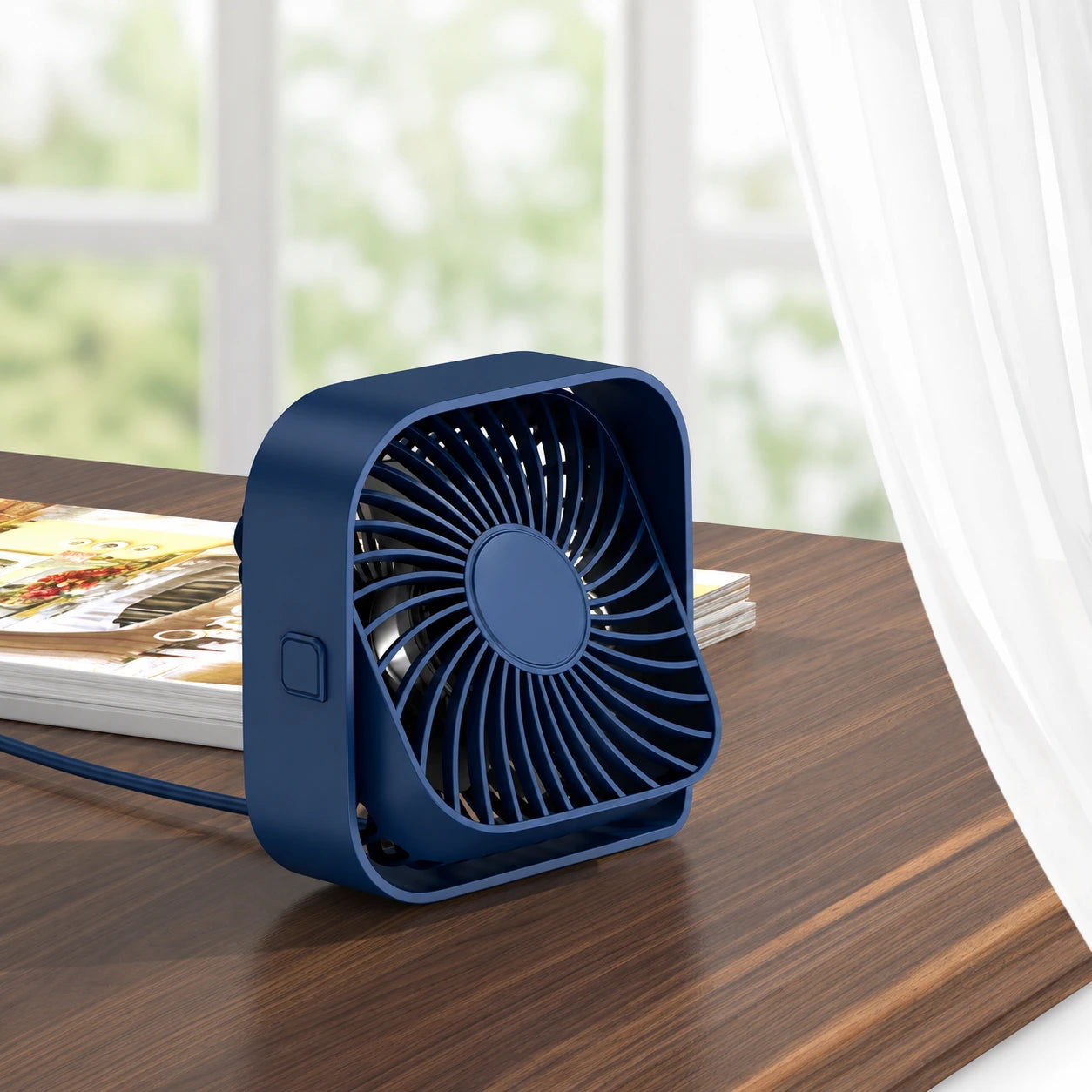 Mini USB Desk Fan with 3 Speeds, 360 Rotation, Strong Airflow & Quiet Operation