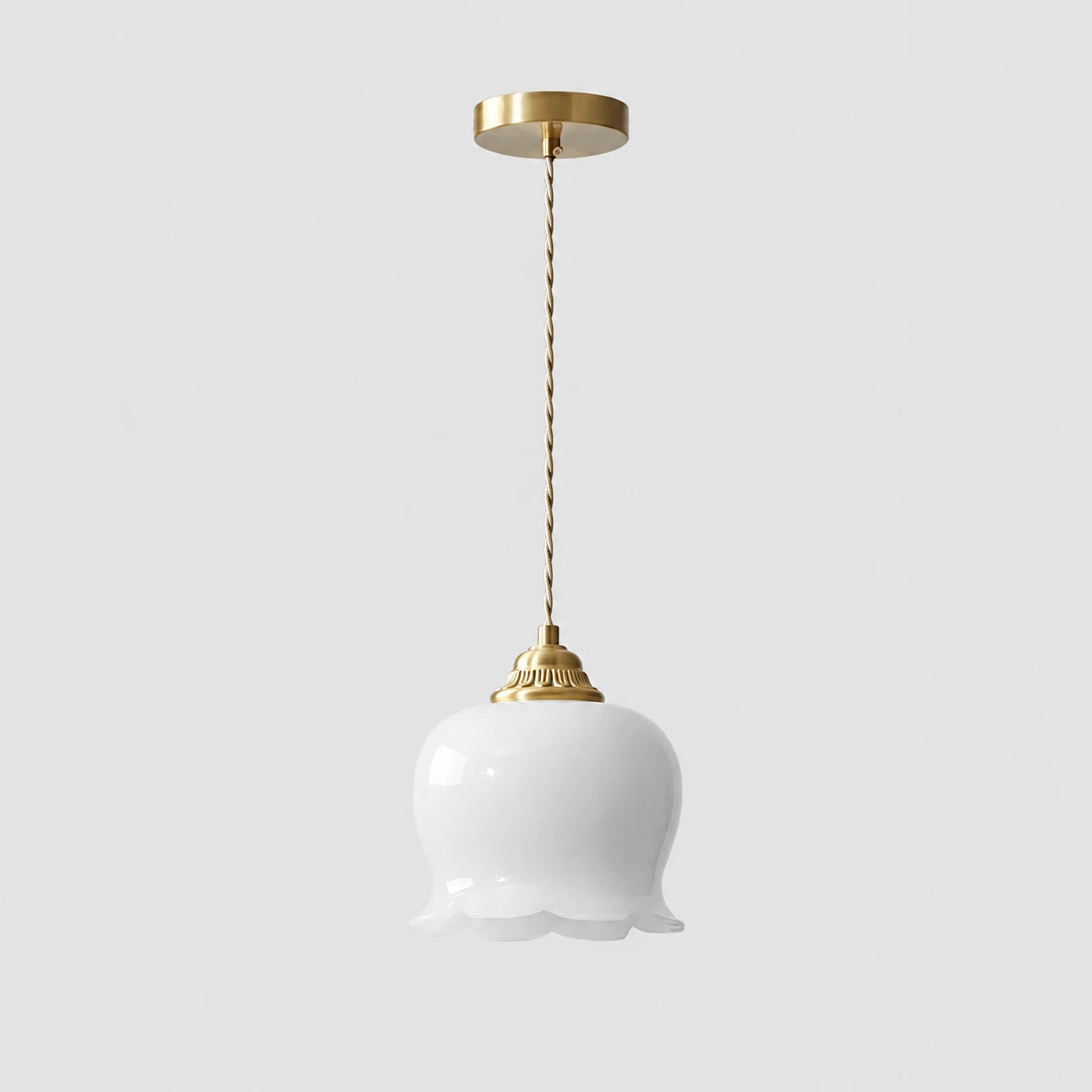 Vintage Scalloped Floral Pendant Light