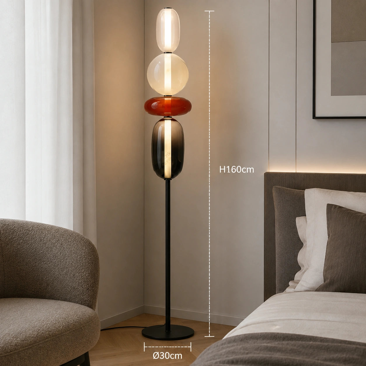 Modern Stained Glass LED Table & Floor Lamp