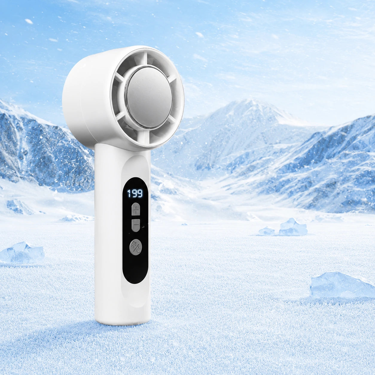 Handheld USB Rechargeable Fan with 199 Speeds and LED Display for Home Office Travel