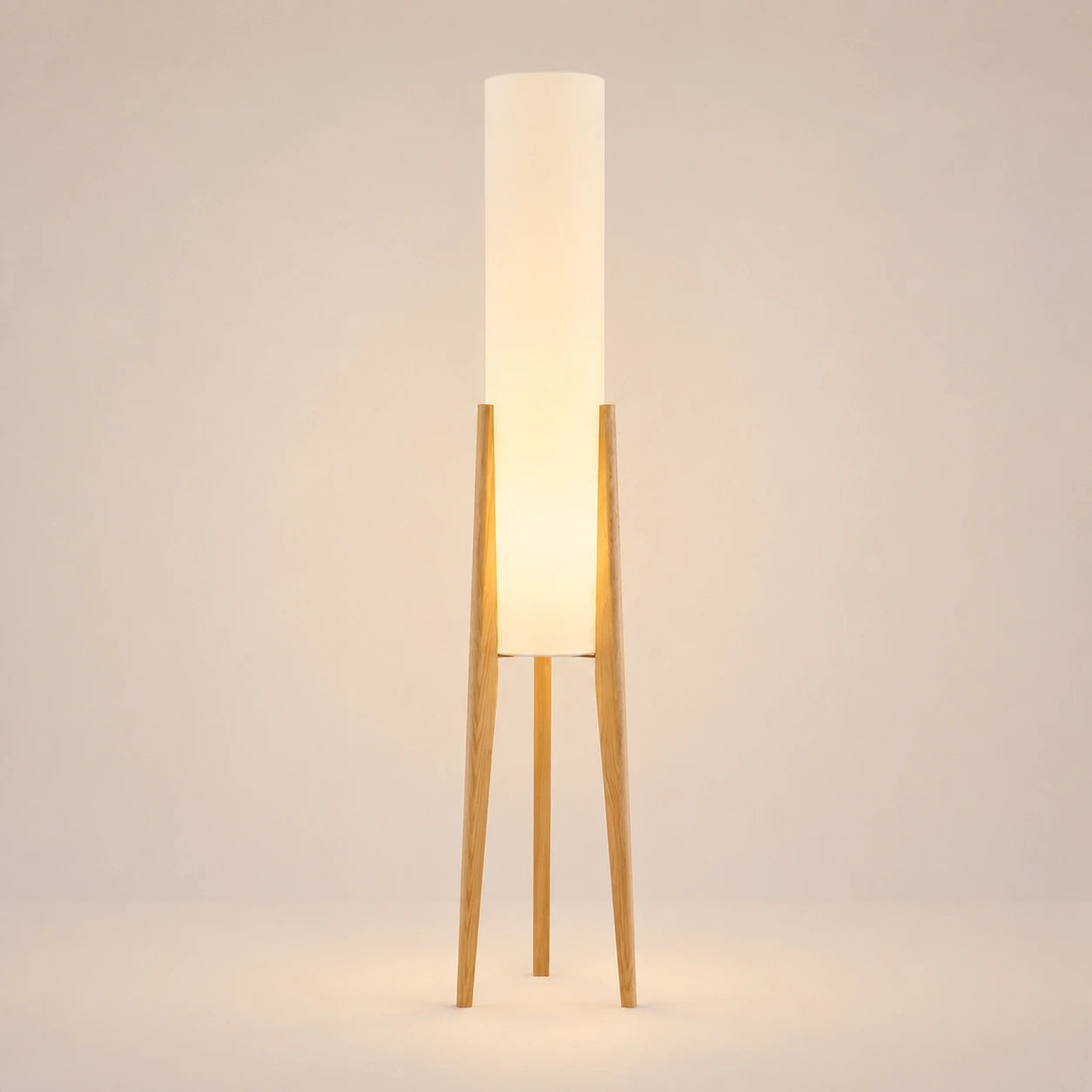 Modern Wooden Tripod Floor Lamp