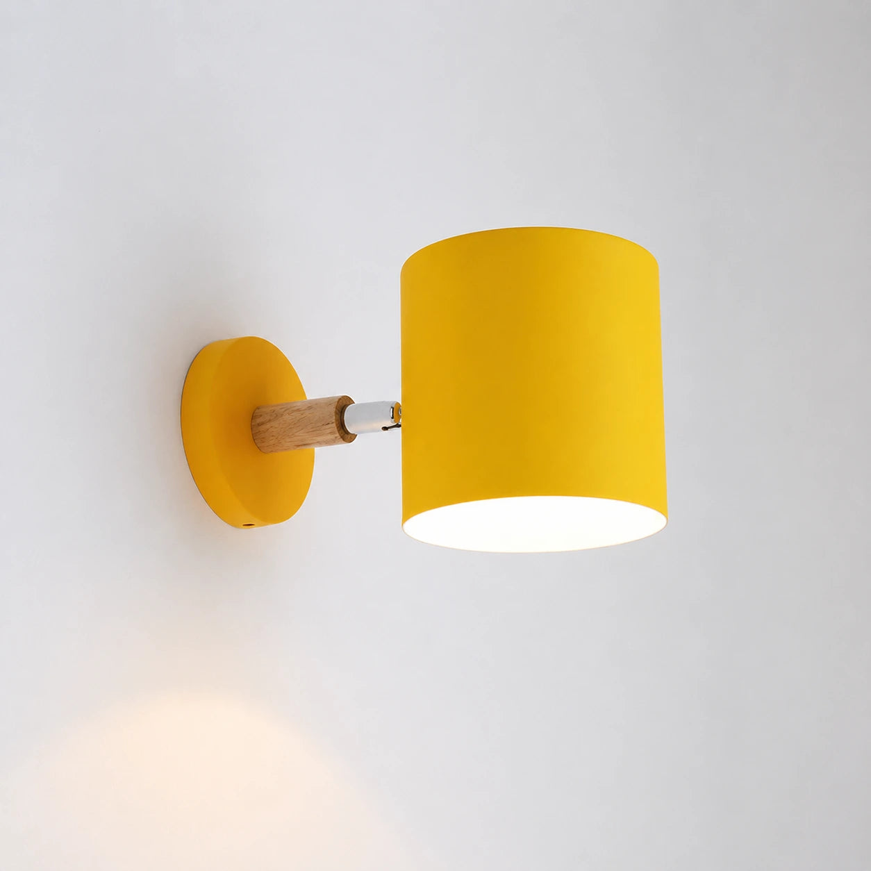 Modern Adjustable Wood and Metal Wall Light