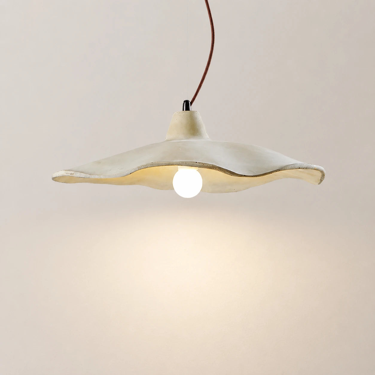 Wabi-Sabi Scalloped Cement Pendant Light