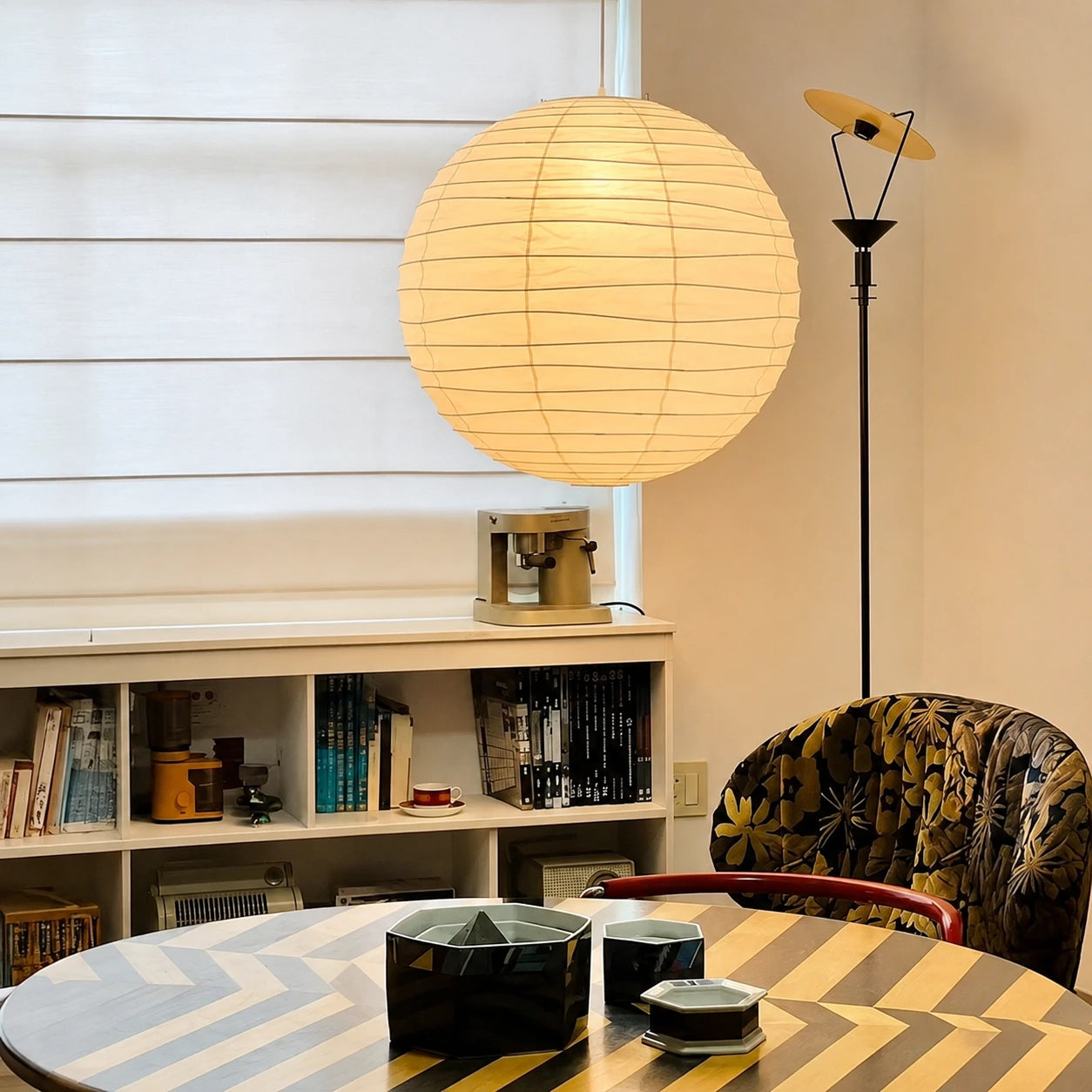 Japanese Parchment Paper Globe Pendant Light