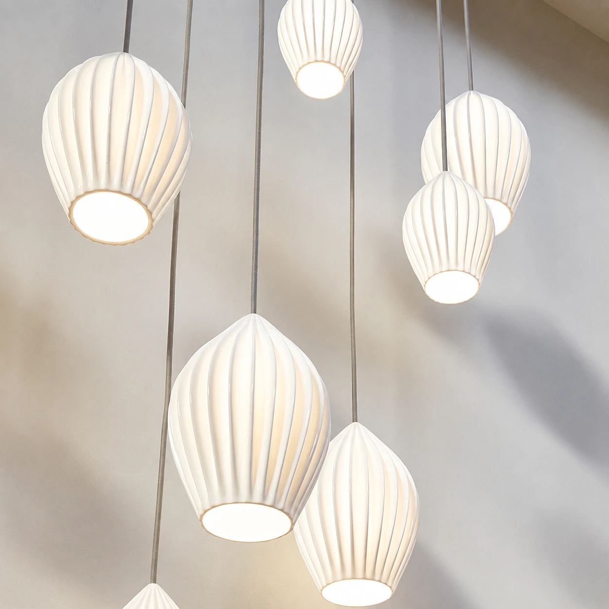 Ribbed Ceramic Pendant Light