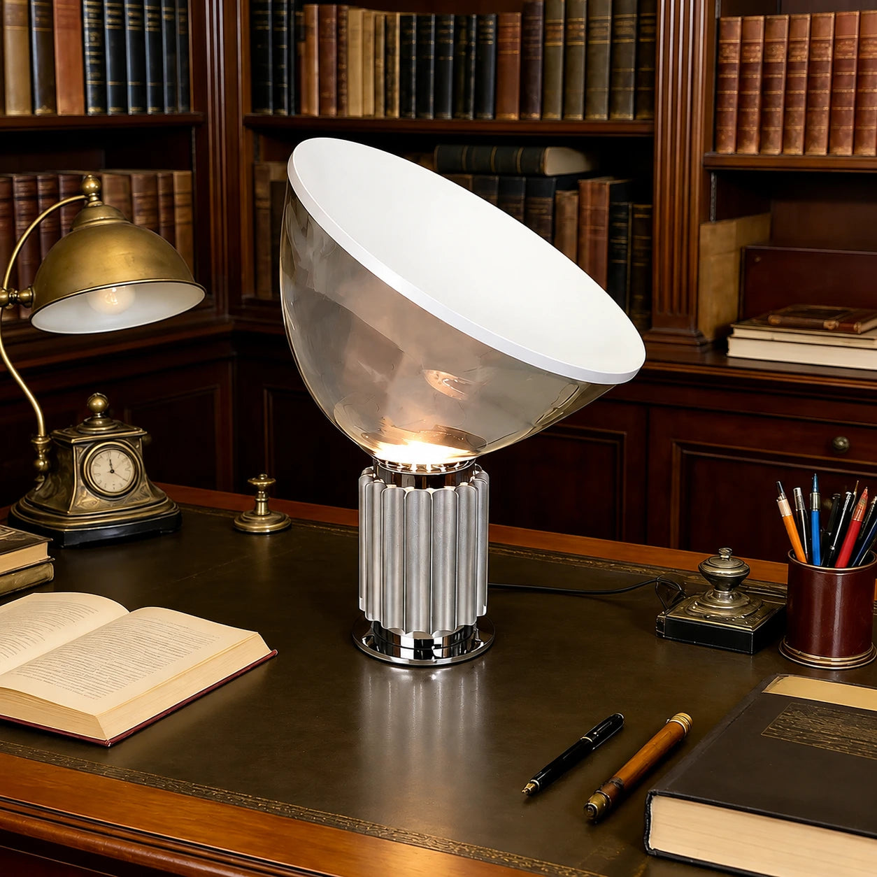 Sculptural Glass Bowl Table Lamp
