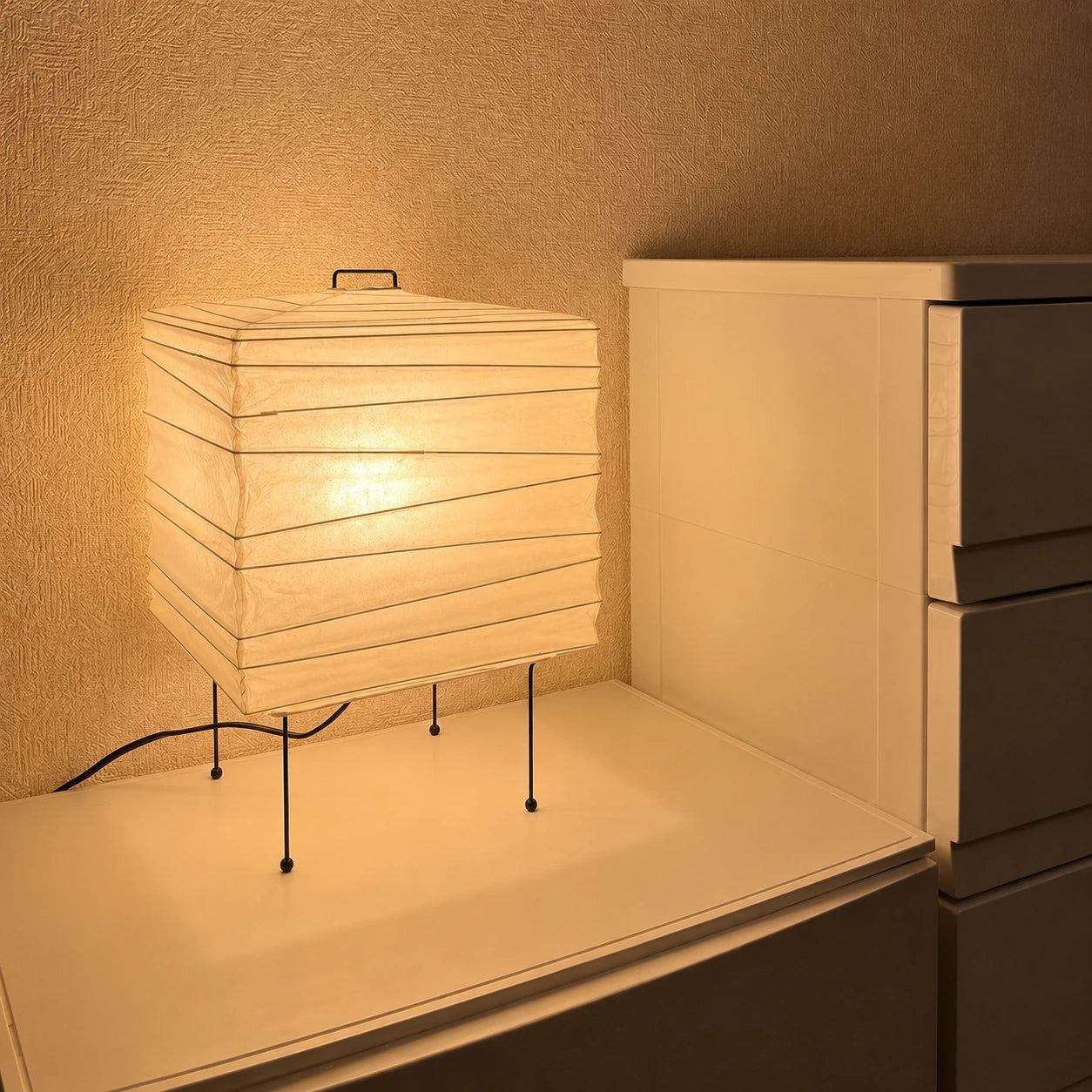 Japanese Square Washi Paper Table Lamp