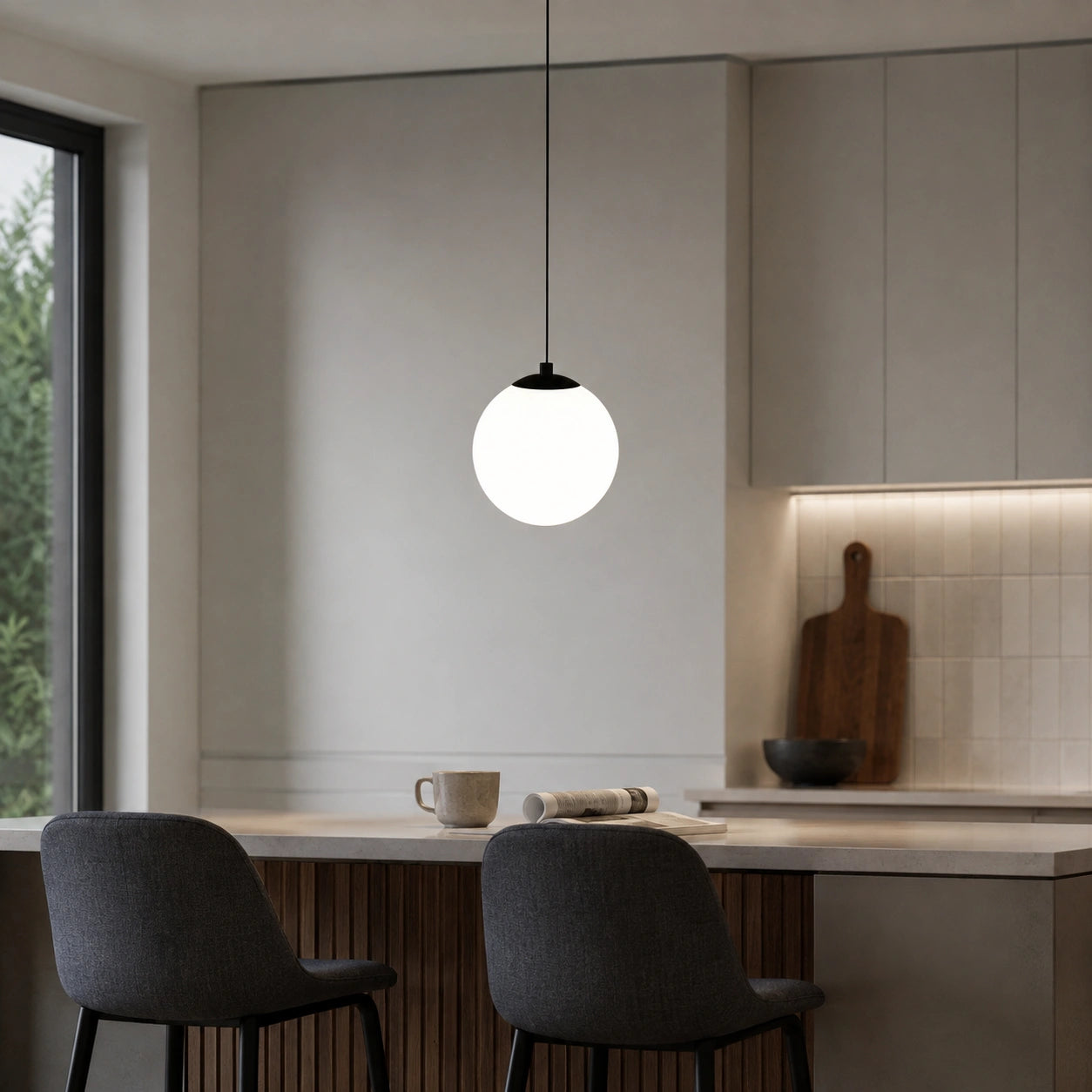 Modern Glass Globe Pendant Light