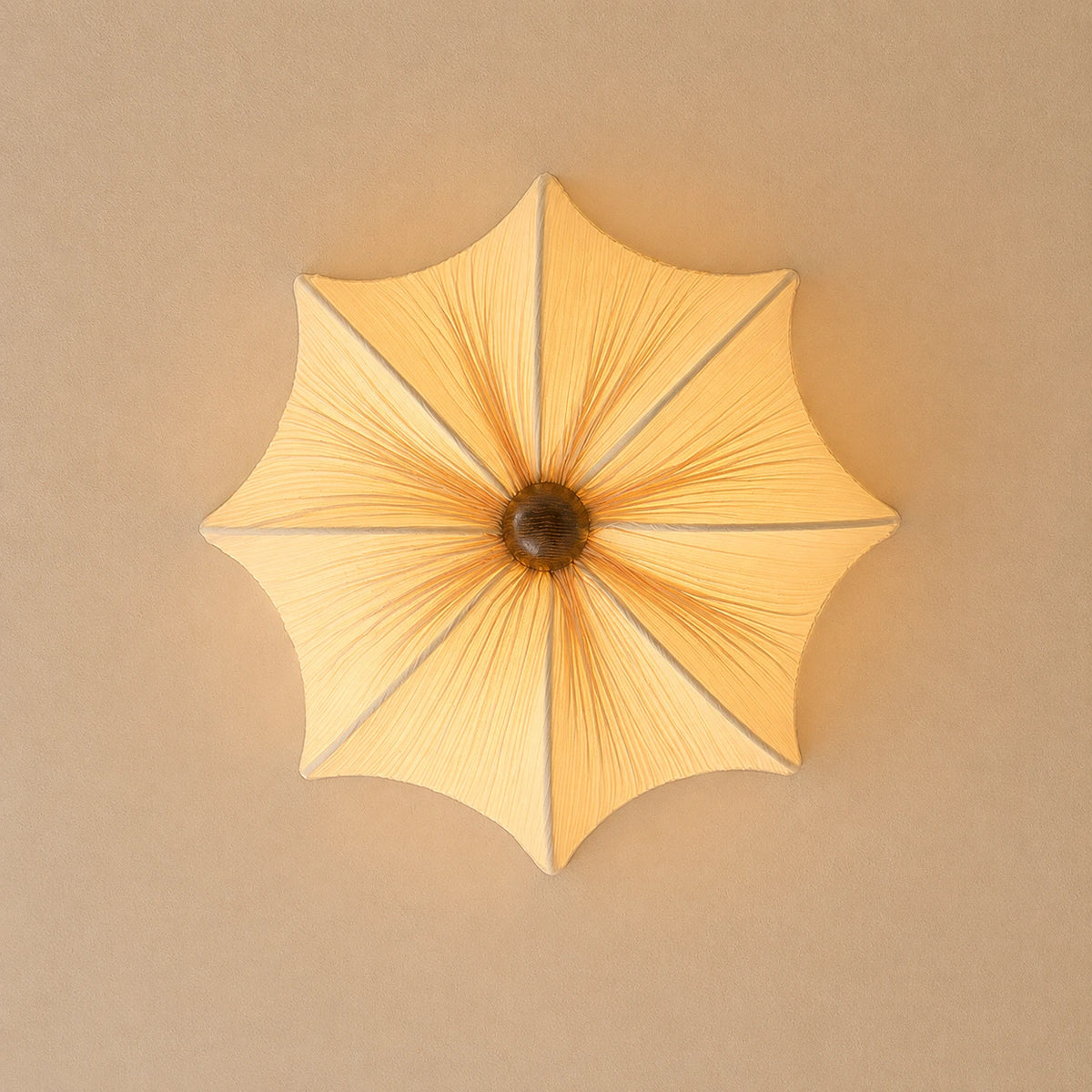 French Pleated Fabric Flower Ceiling Light