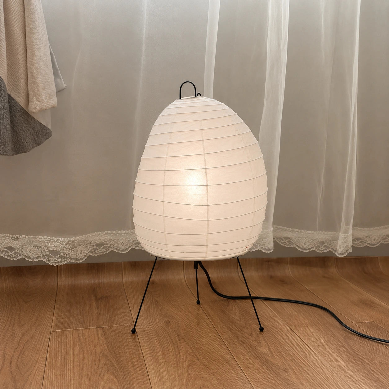 Japanese Rice Paper Tripod Table Lamp