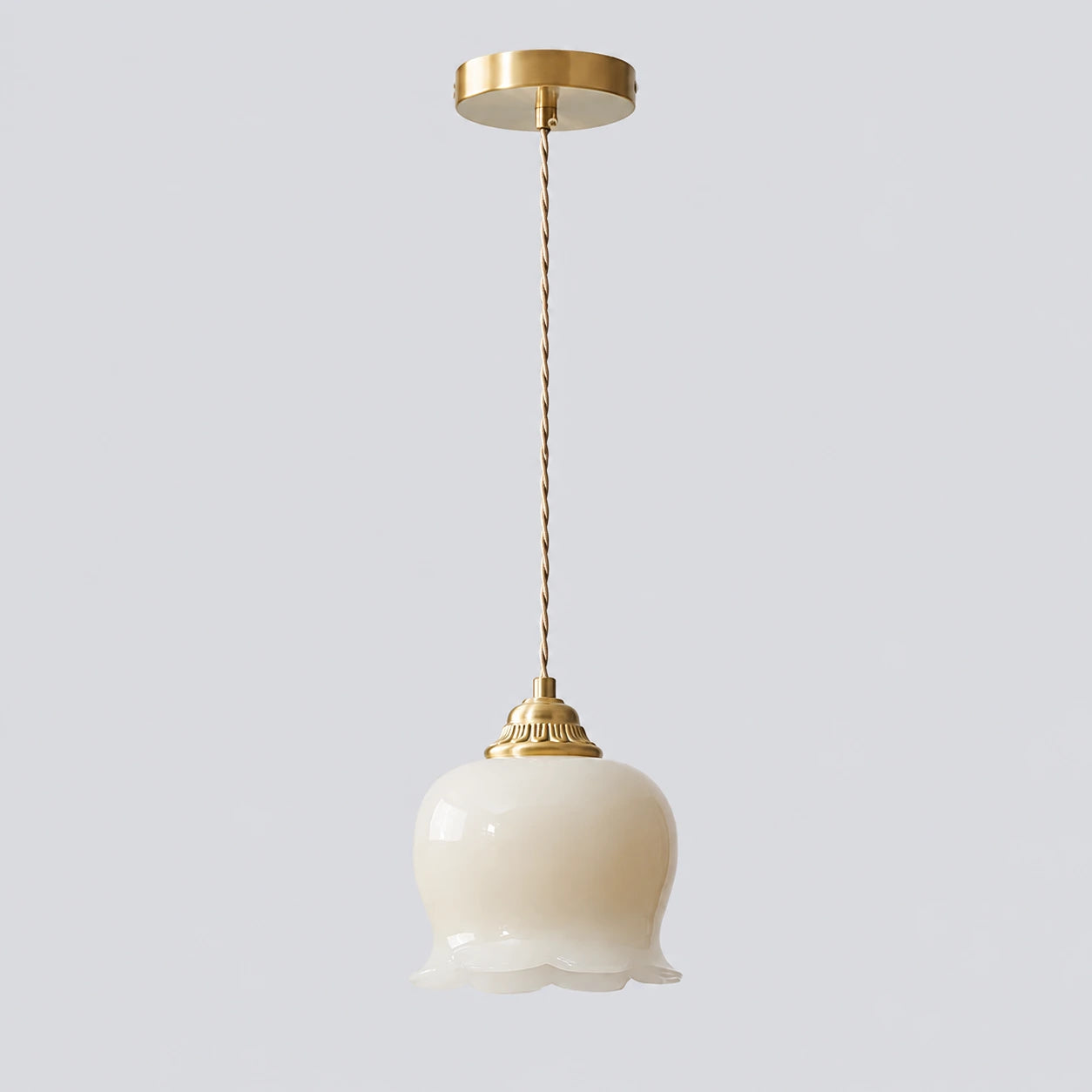 Vintage Scalloped Floral Pendant Light