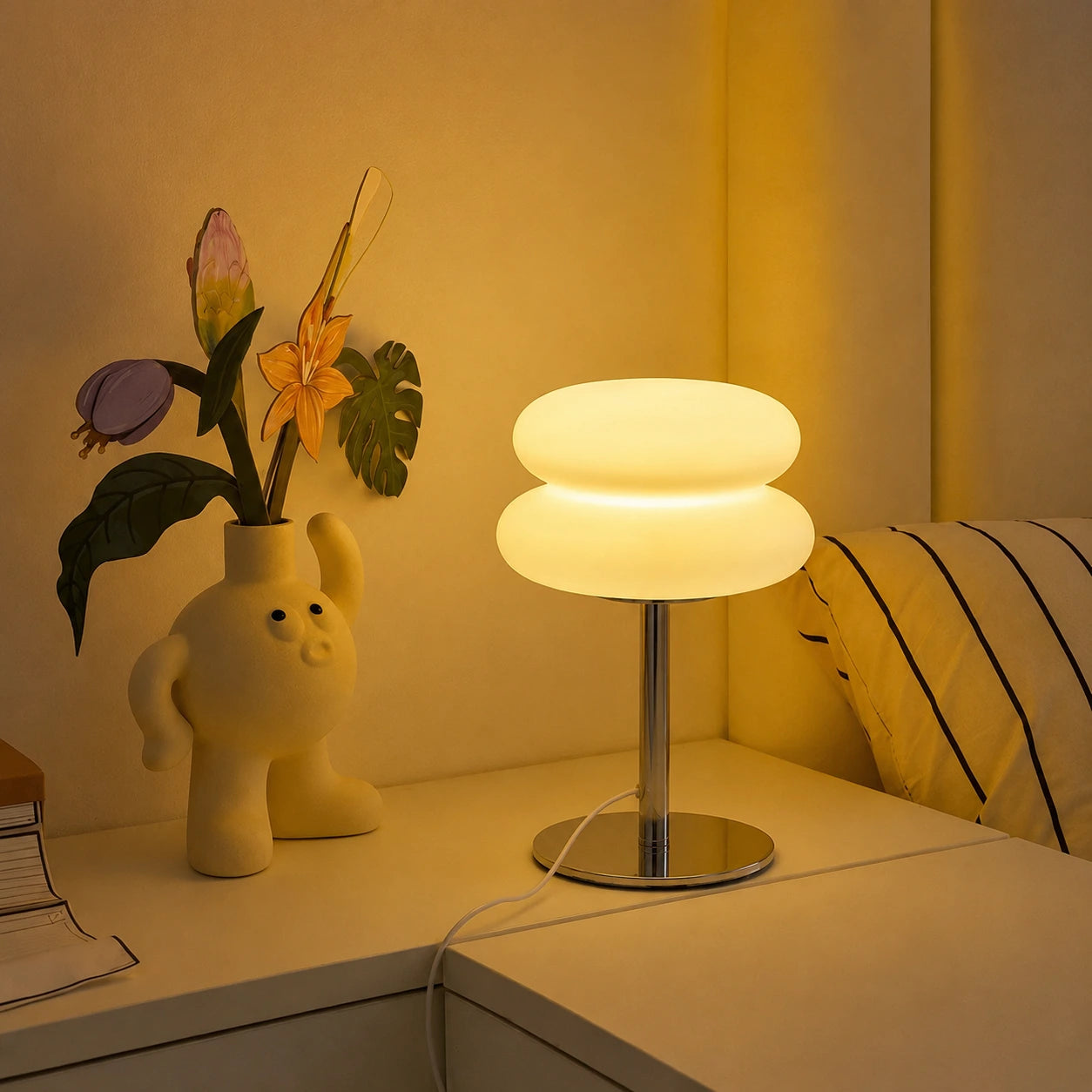 Retro Double-Dome Glass Table Lamp