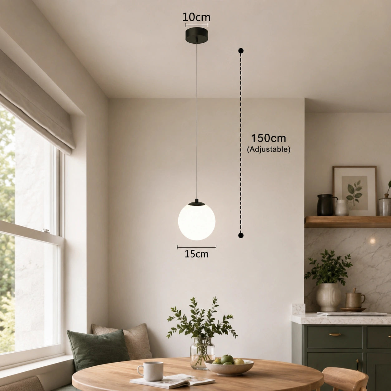 Modern Glass Globe Pendant Light