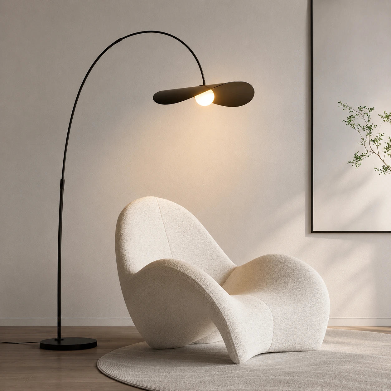 Modern Sculptural Arc Floor Lamp