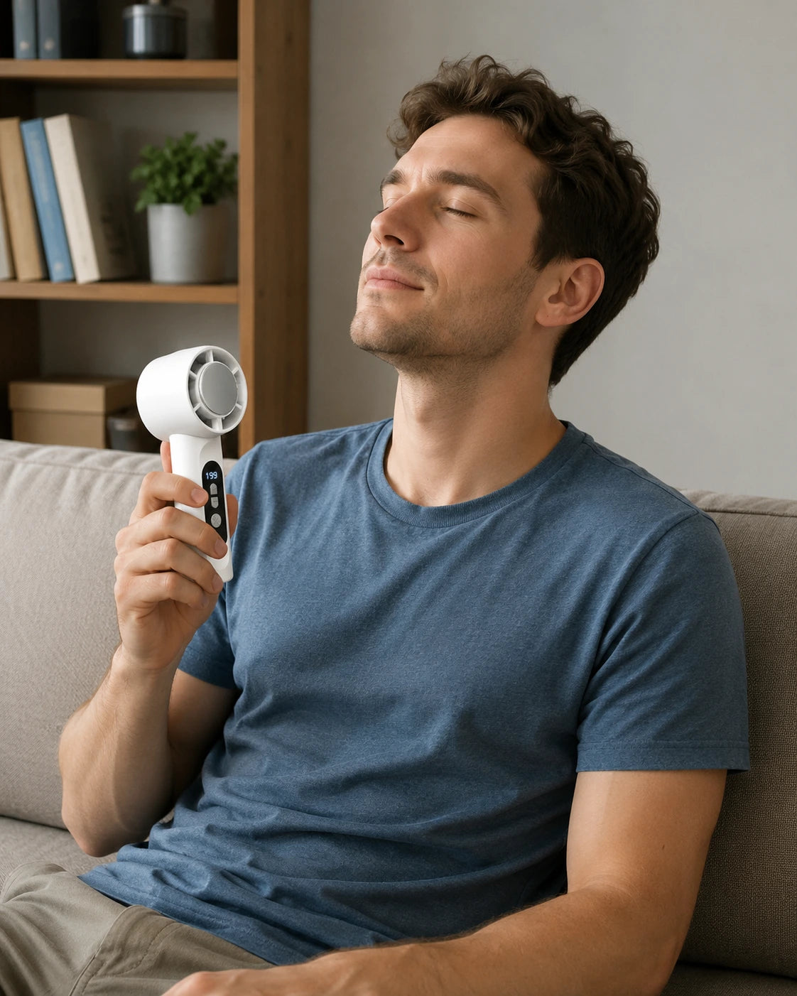 Handheld USB Rechargeable Fan with 199 Speeds and LED Display for Home Office Travel