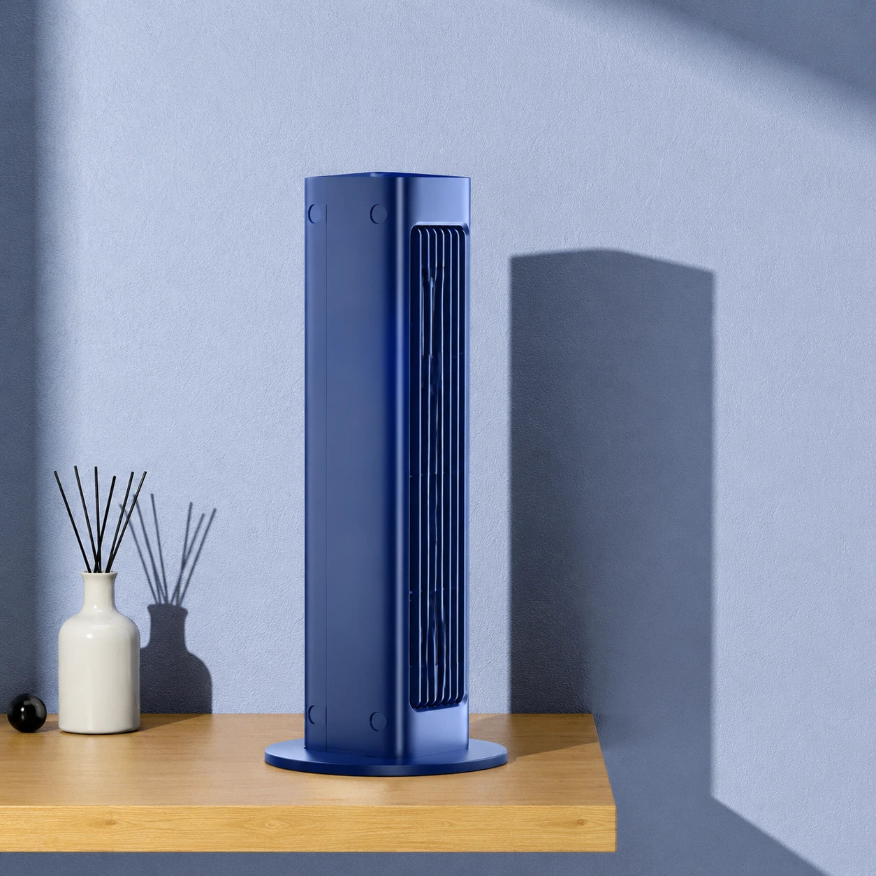 Wall Mounted Silent Fan with Remote Control - Rechargeable Air Cooler, 3 Speeds, Leafless Design