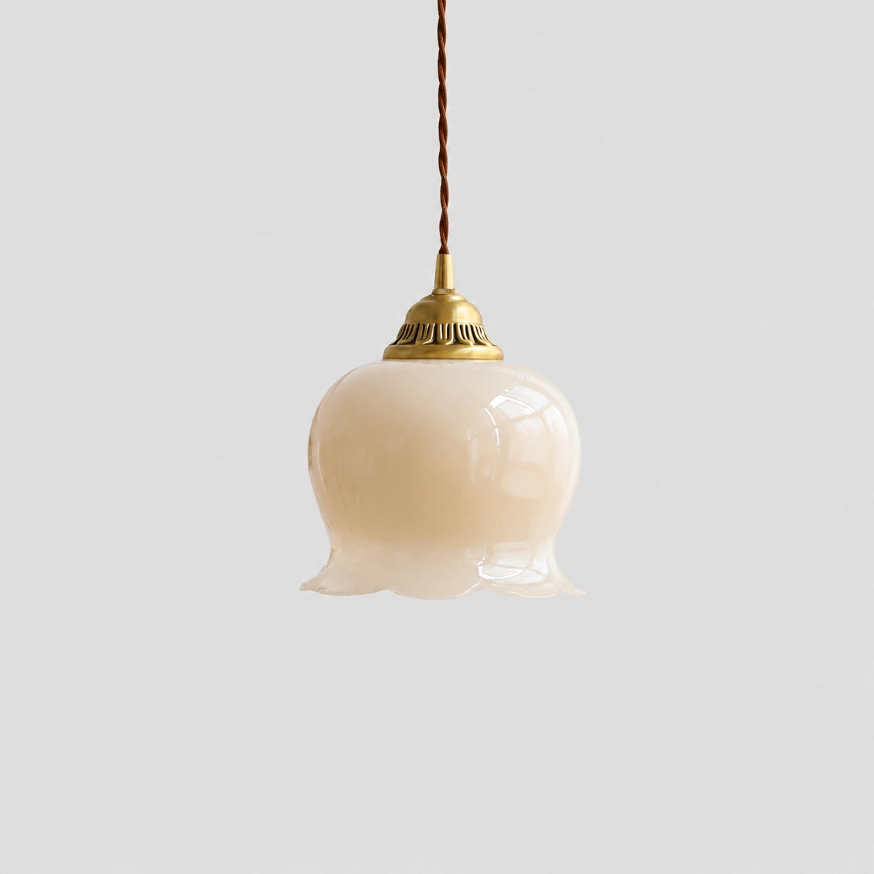 Vintage Scalloped Floral Pendant Light