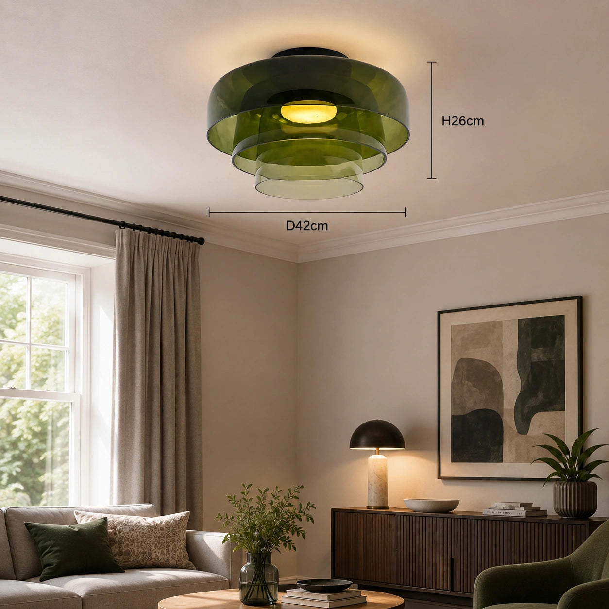 Art Deco Glass Ceiling Light