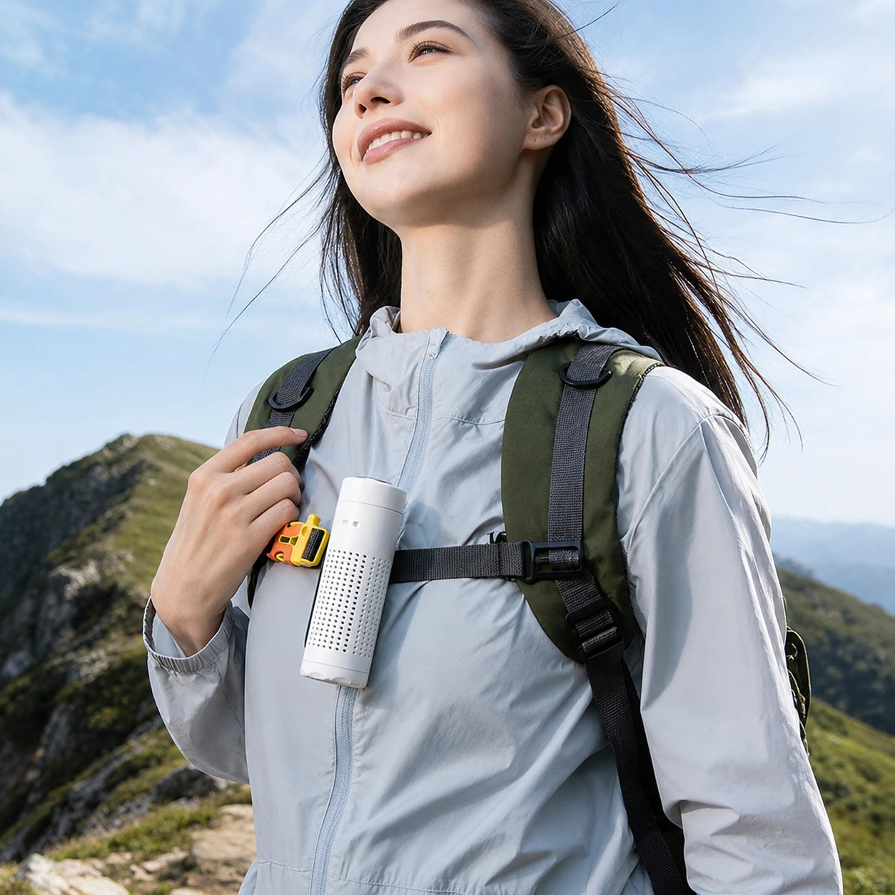 Mini Handheld Fan USB Rechargeable Neck Hanging Fan with Cold Compress for Outdoor Use