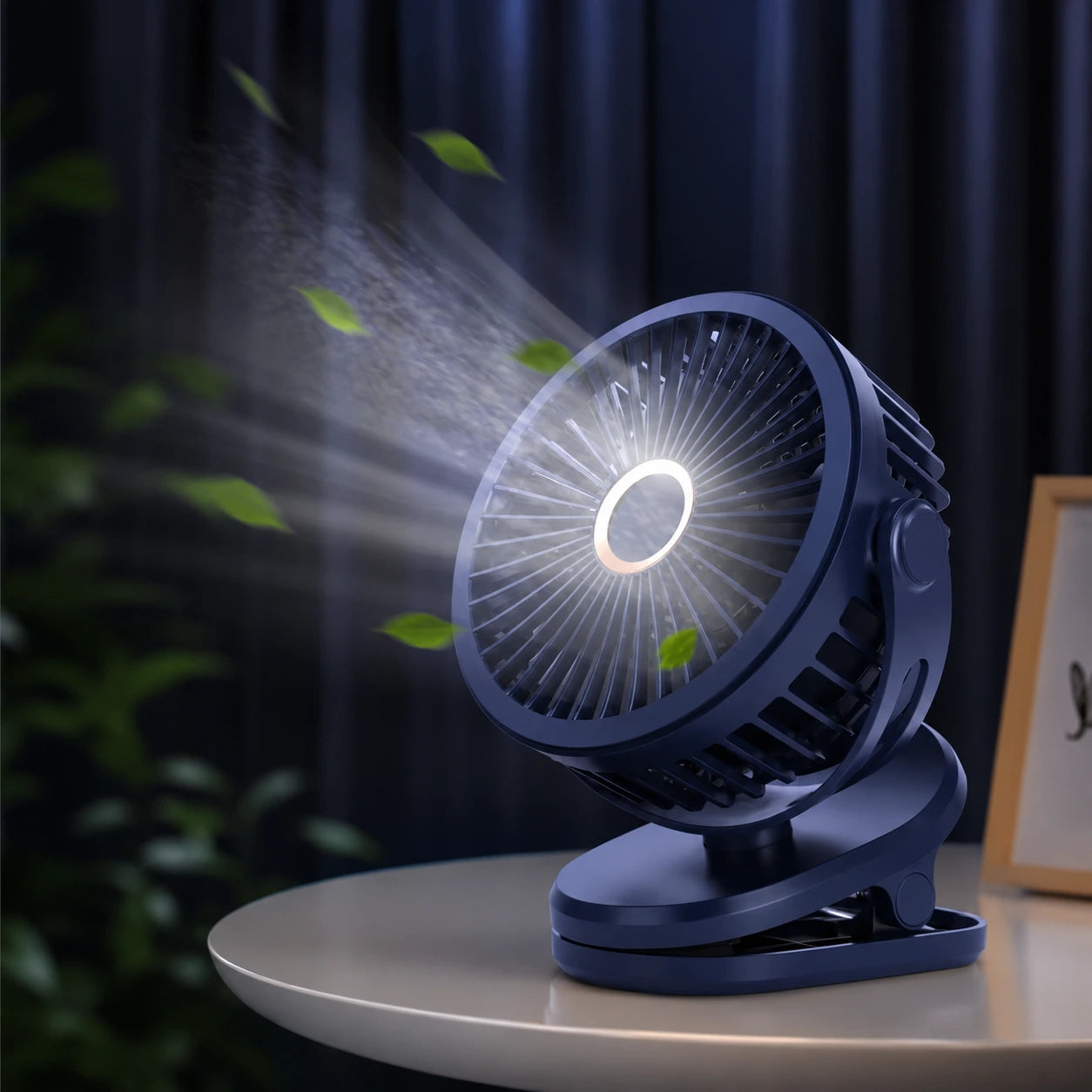 Portable USB Rechargeable Table Clip Fan 10000mAh with 360° Rotation & 4 Speeds