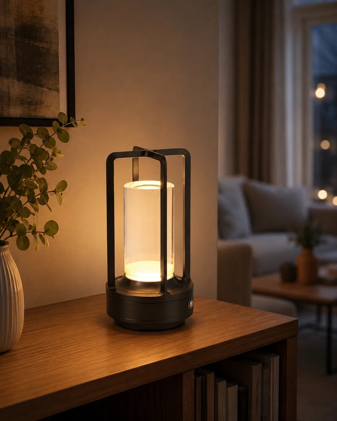 Rechargeable Lantern-Style LED Table Lamp
