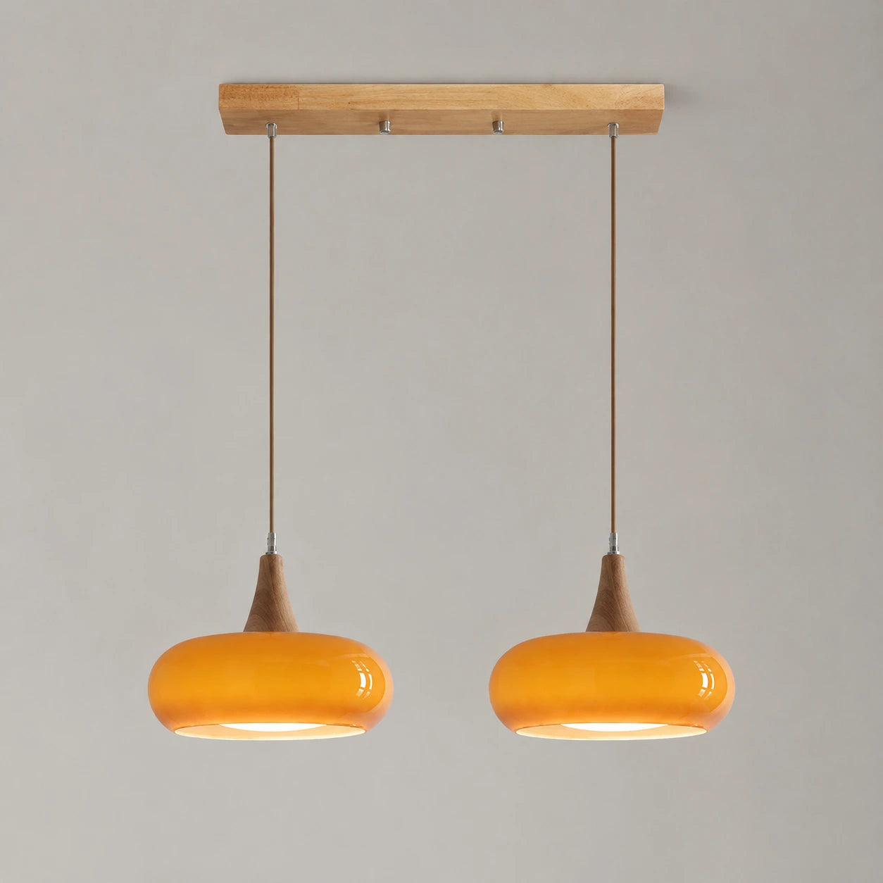 Nordic Glass and Wood Pendant Light