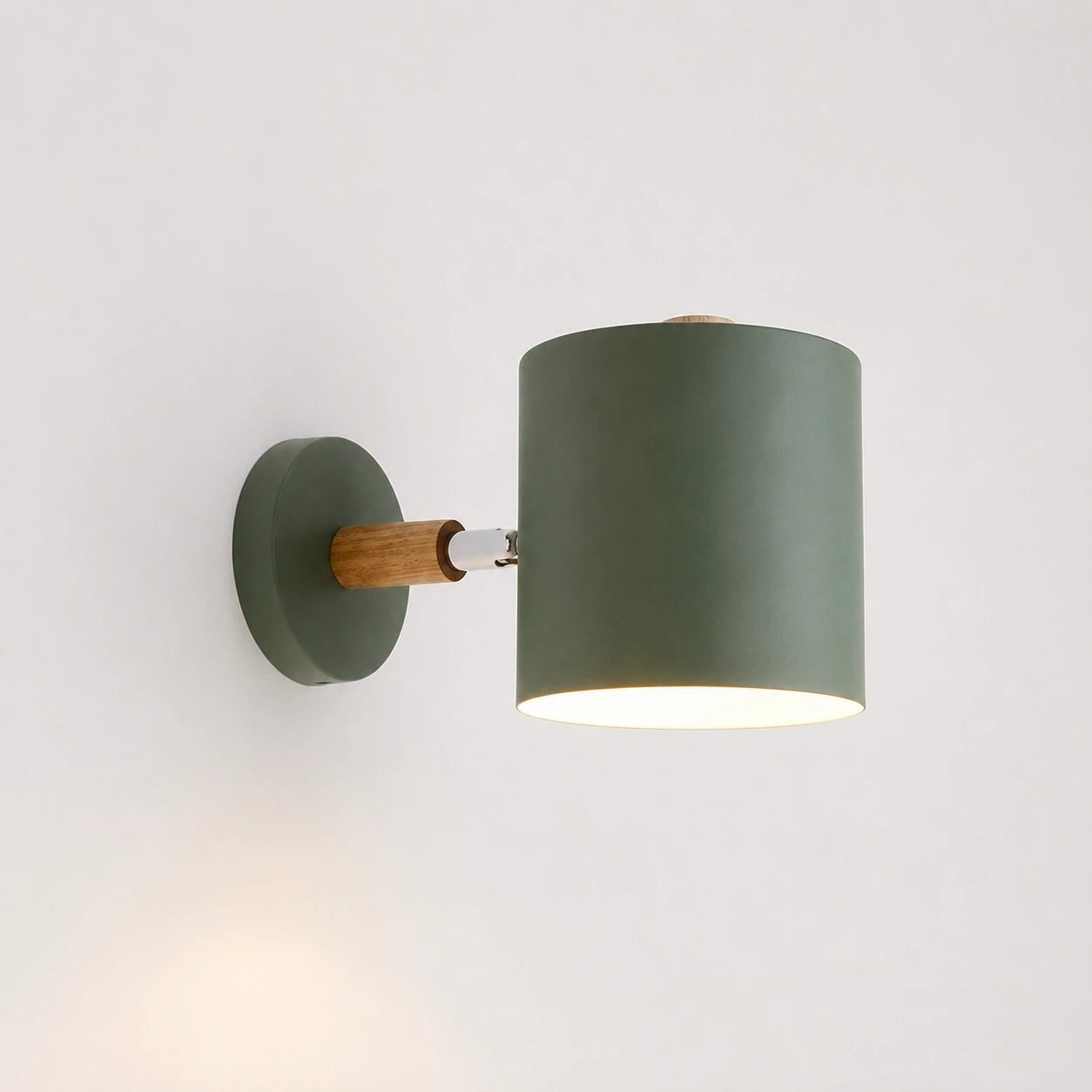 Modern Adjustable Wood and Metal Wall Light