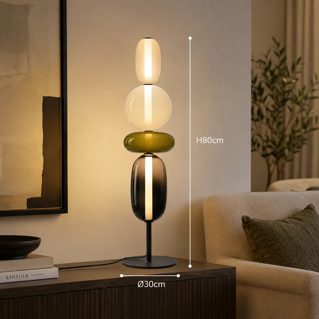 Modern Stained Glass LED Table & Floor Lamp