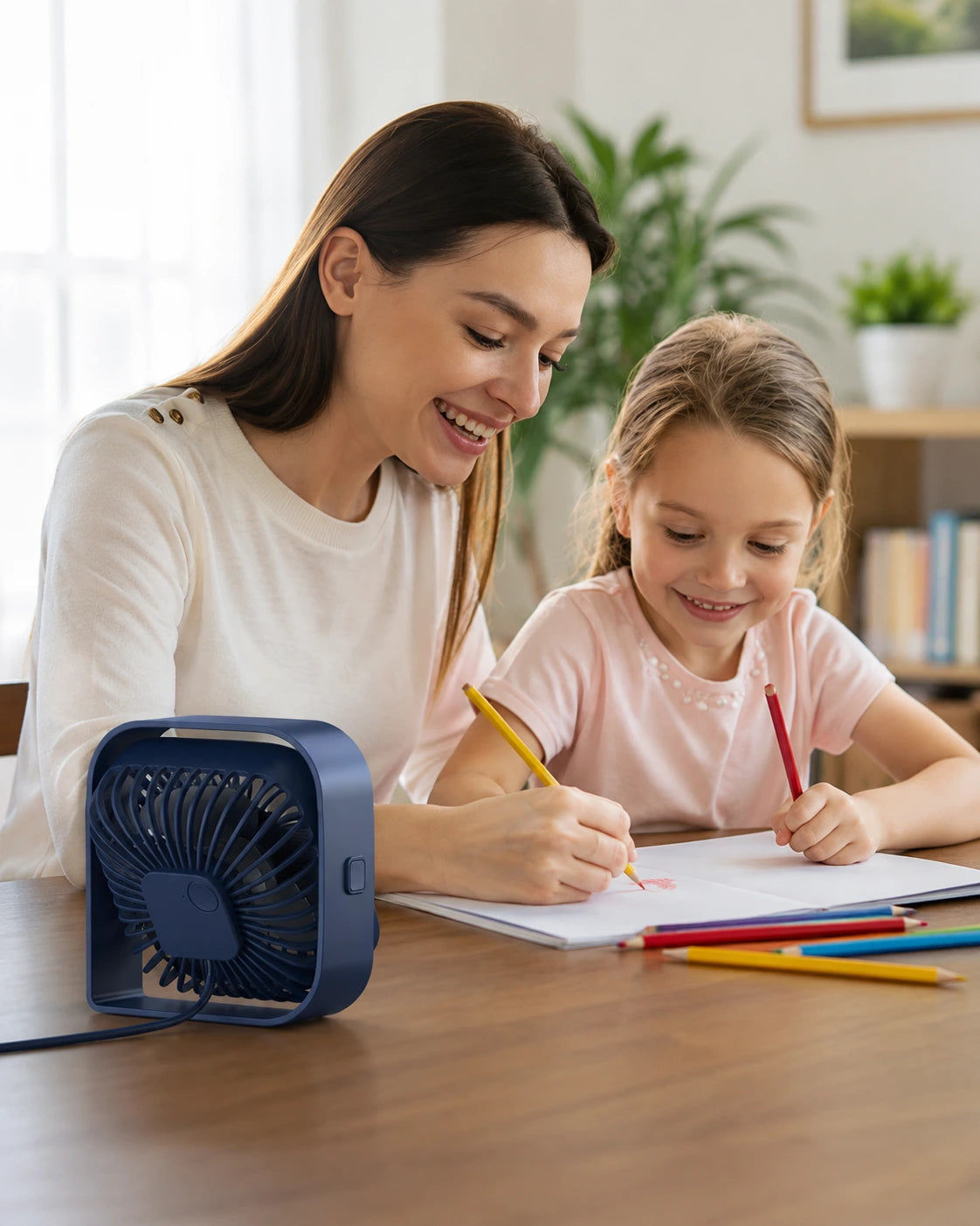 Mini USB Desk Fan with 3 Speeds, 360 Rotation, Strong Airflow & Quiet Operation